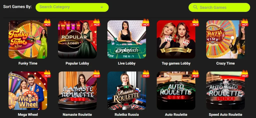 Live Casino and TV Games
